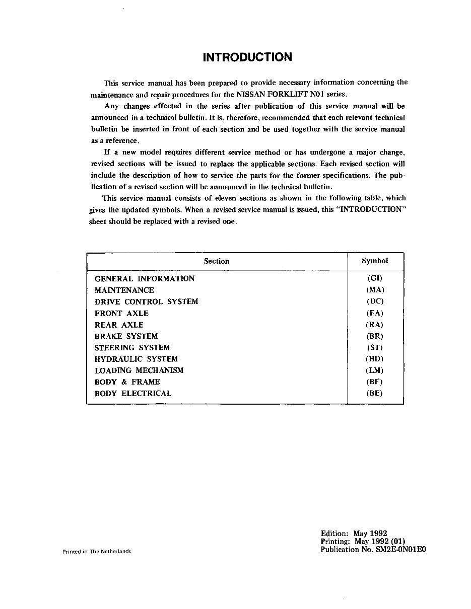 Nissan Forklift Electric N01 Series* Factory Service / Repair/ Workshop Manual ! preview img 2