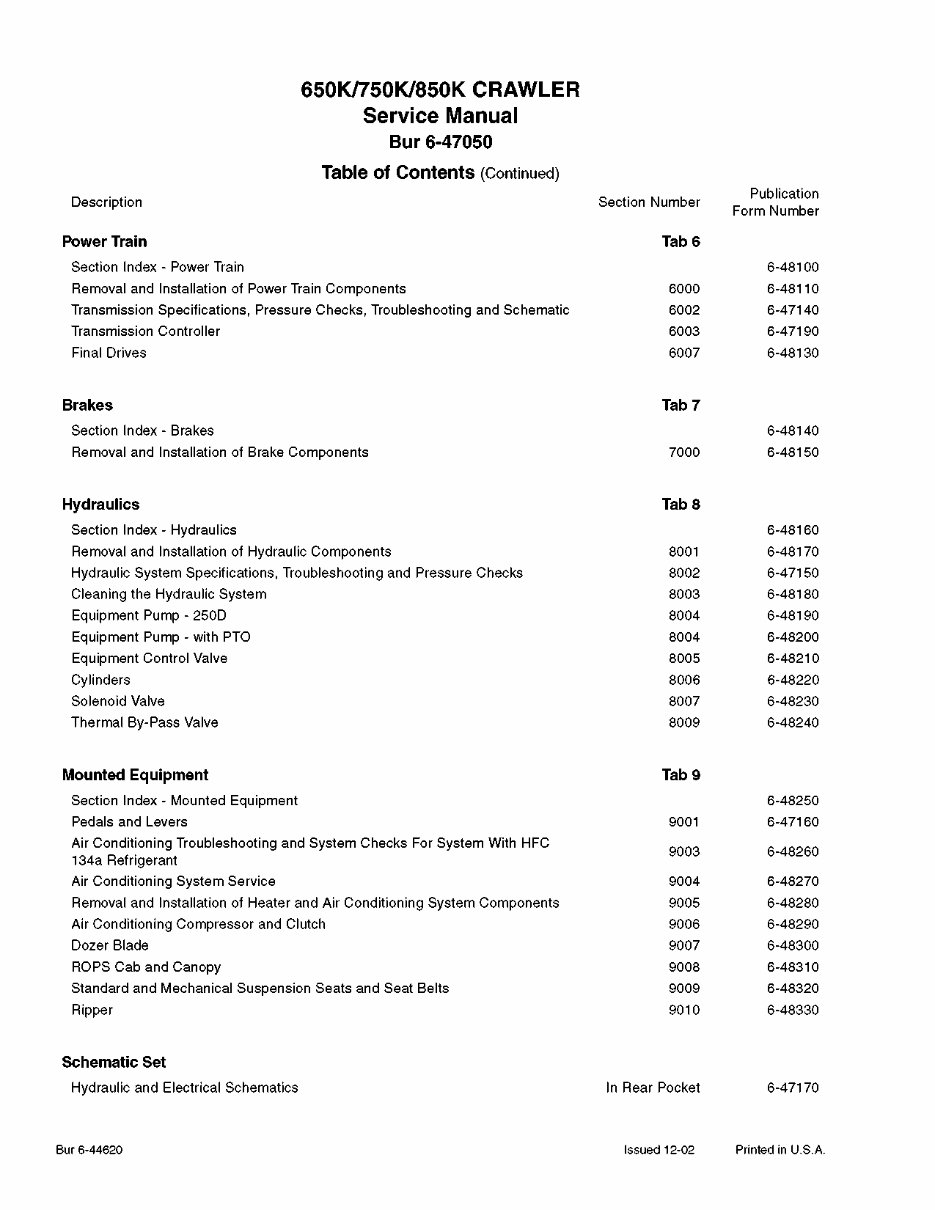 Case 650K / 750K / 850K Crawler Dowzer OEM Service & Repair Manual preview img 2