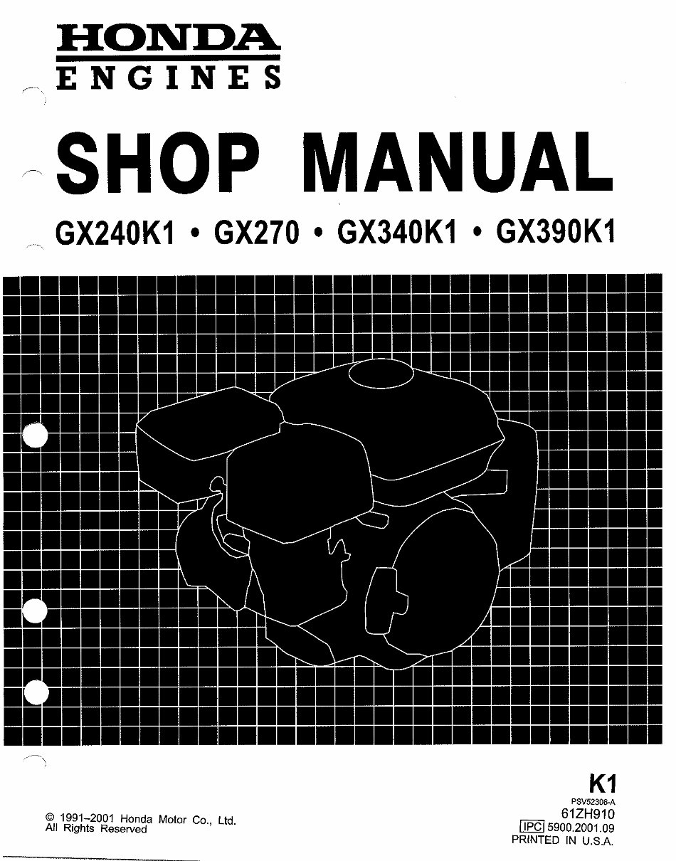 HONDA GX390 HORIZONTAL SHAFT Engine Repair Manual preview img 1