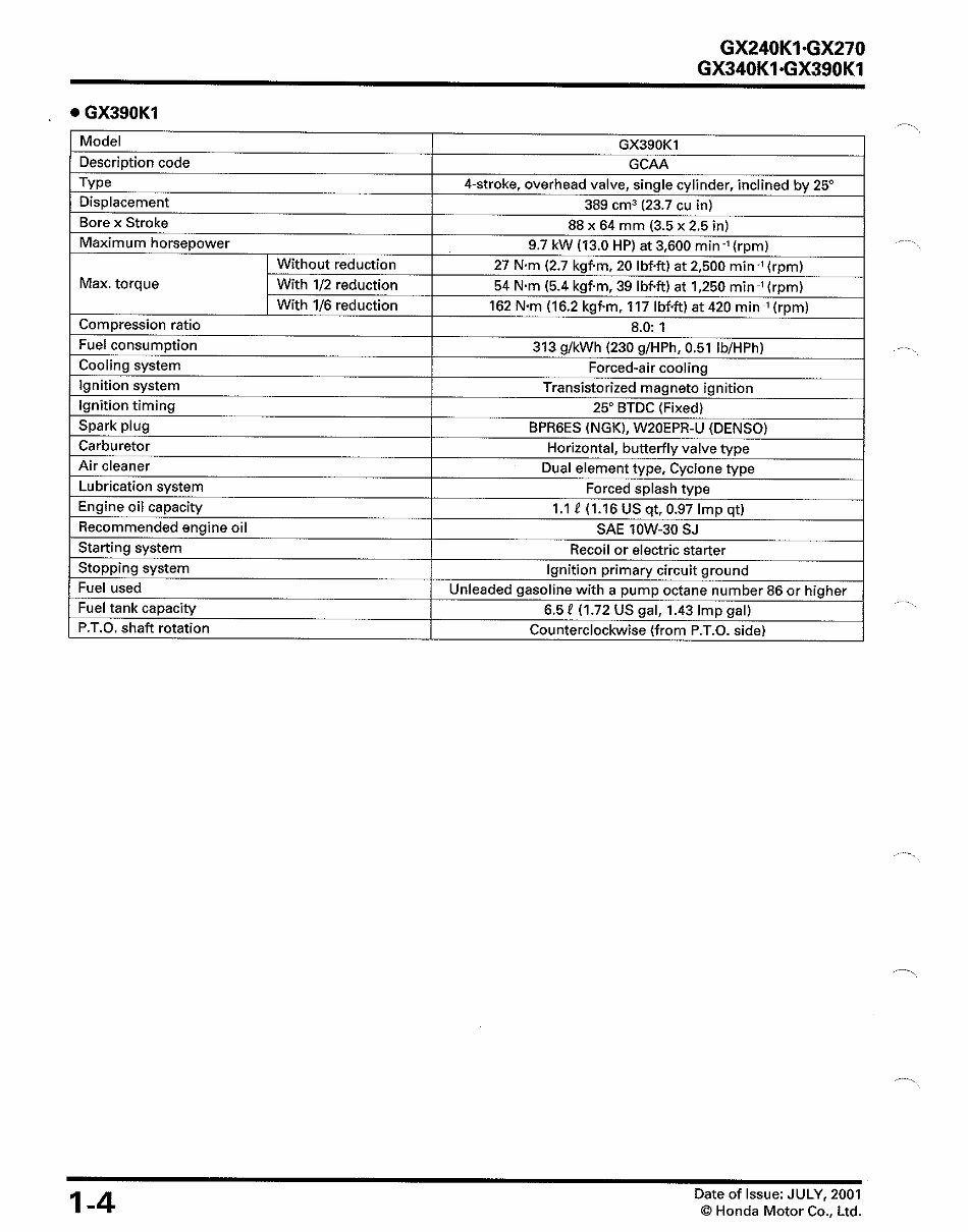 HONDA GX390 HORIZONTAL SHAFT Engine Repair Manual preview img 7