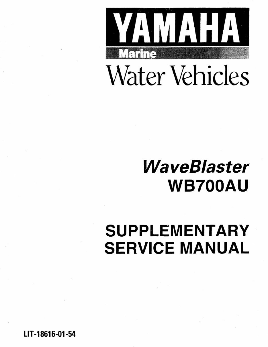 YAMAHA WB700AU / WB700R / WB700S WAVEBLASTER Service & Repair Manual (1993 1994 1995 1996) - ! preview img 2