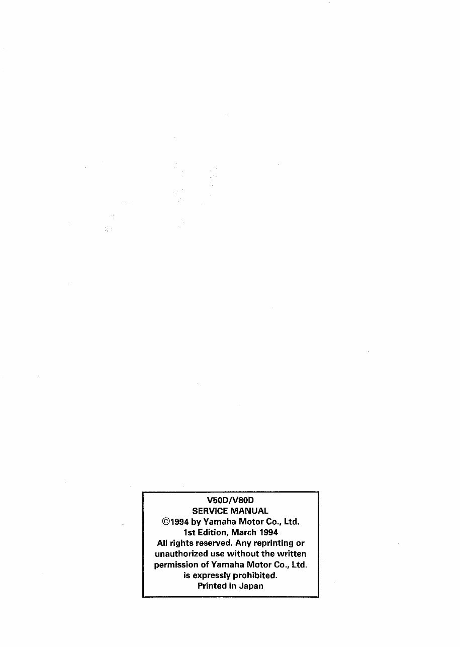 YAMAHA V50 V80 Service Manual | Download Manual