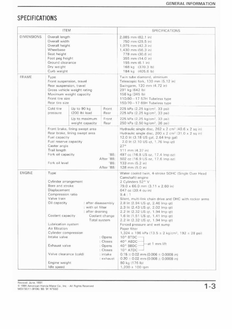 1988-1991 Honda NT650 Hawk GT Service & Repair Manual preview img 6