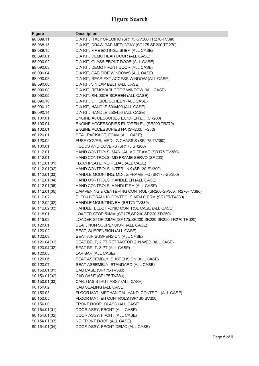 CASE SR200 Skid Steer Loader Parts Catalog Manual preview img 6