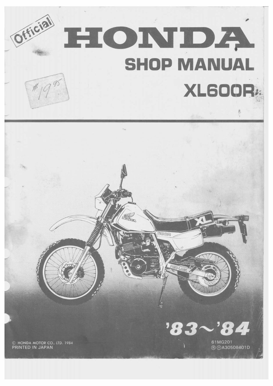 HONDA XR600R Full Service & Repair Manual preview img 1