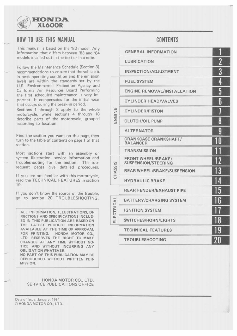 HONDA XR600R Full Service & Repair Manual preview img 3