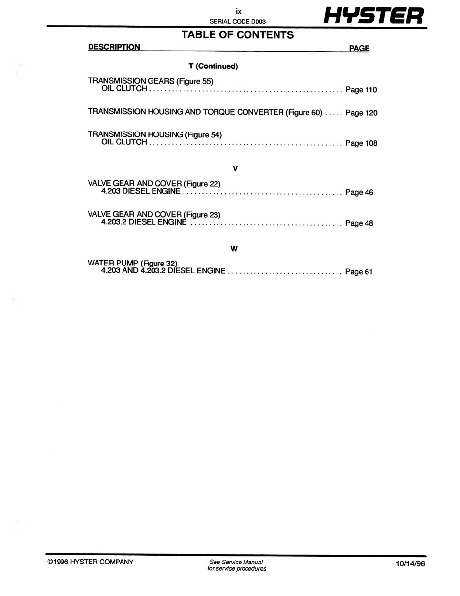 HYSTER Challenger H30H, H40H, H50H, H60H Forklift Service Repair Manual & Parts Manual (D003) preview img 10