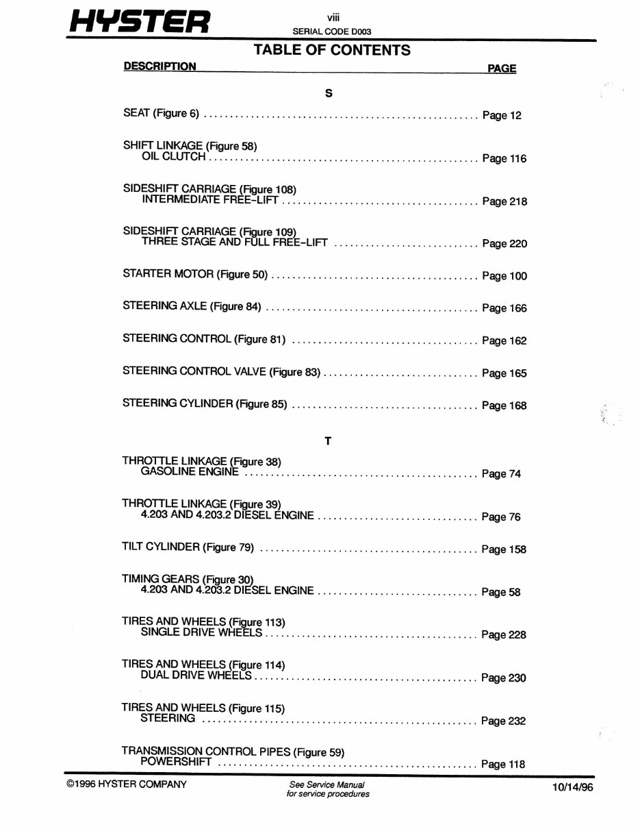 HYSTER Challenger H30H, H40H, H50H, H60H Forklift Service Repair Manual & Parts Manual (D003) preview img 9