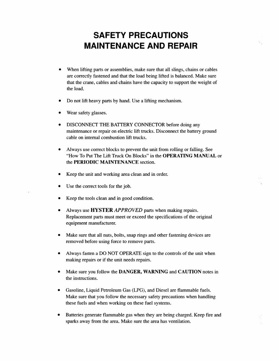 Hyster C007 (H150H H165H H180H H200HS H200H H225H H250H H275H P150B P200B) Forklift Service Repair Factory Manual INSTANT DOWNLO preview img 2