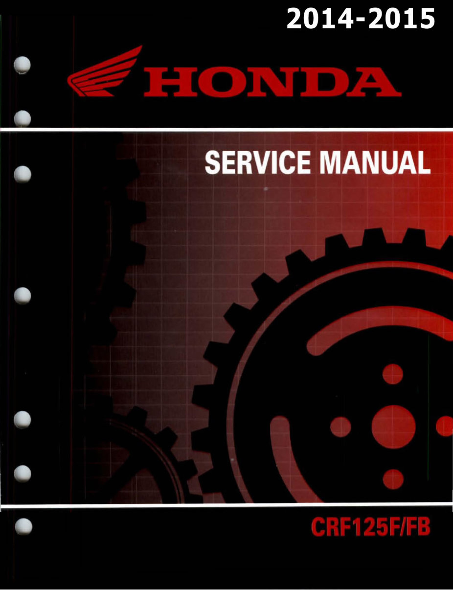 2014-2015 Honda CRF125F, CRF125FB OEM Service & Repair Manual preview img 1