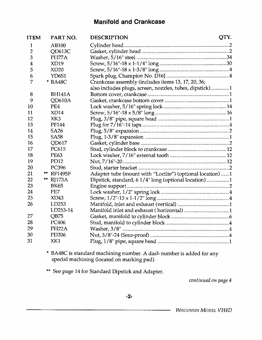 WISCONSIN VH4D Engine Workshop Service Repair & Parts Manual preview img 5