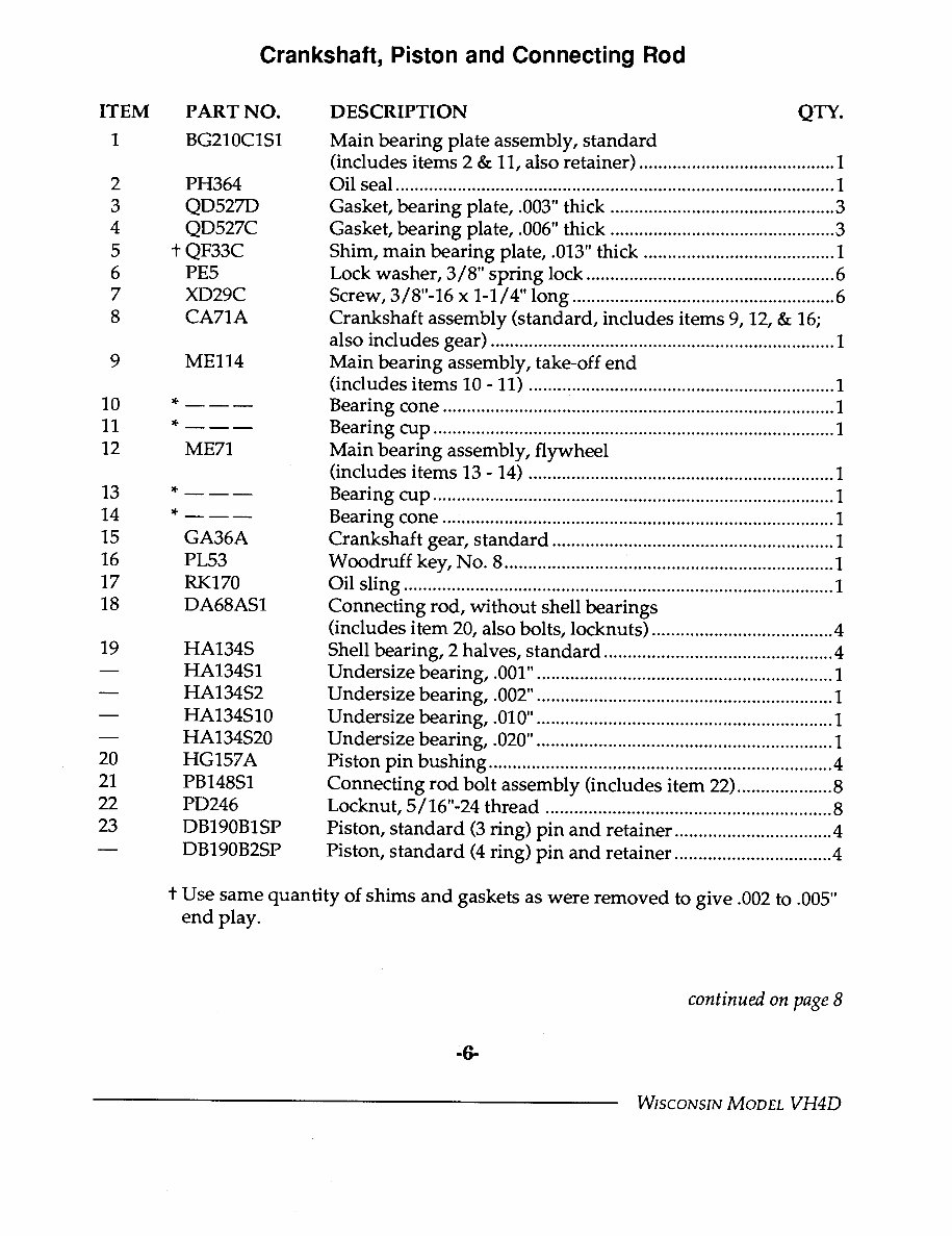 WISCONSIN VH4D Engine Workshop Service Repair & Parts Manual preview img 9