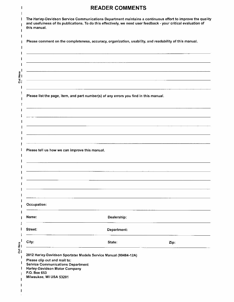 2012 Harley-Davidson XL1200C Sportster Service & Repair Manual preview img 5