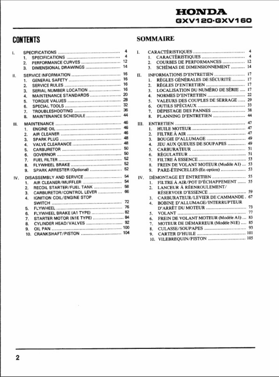 Honda GXV120, GXV160 Engine Complete Workshop Service Repair Manual preview img 1