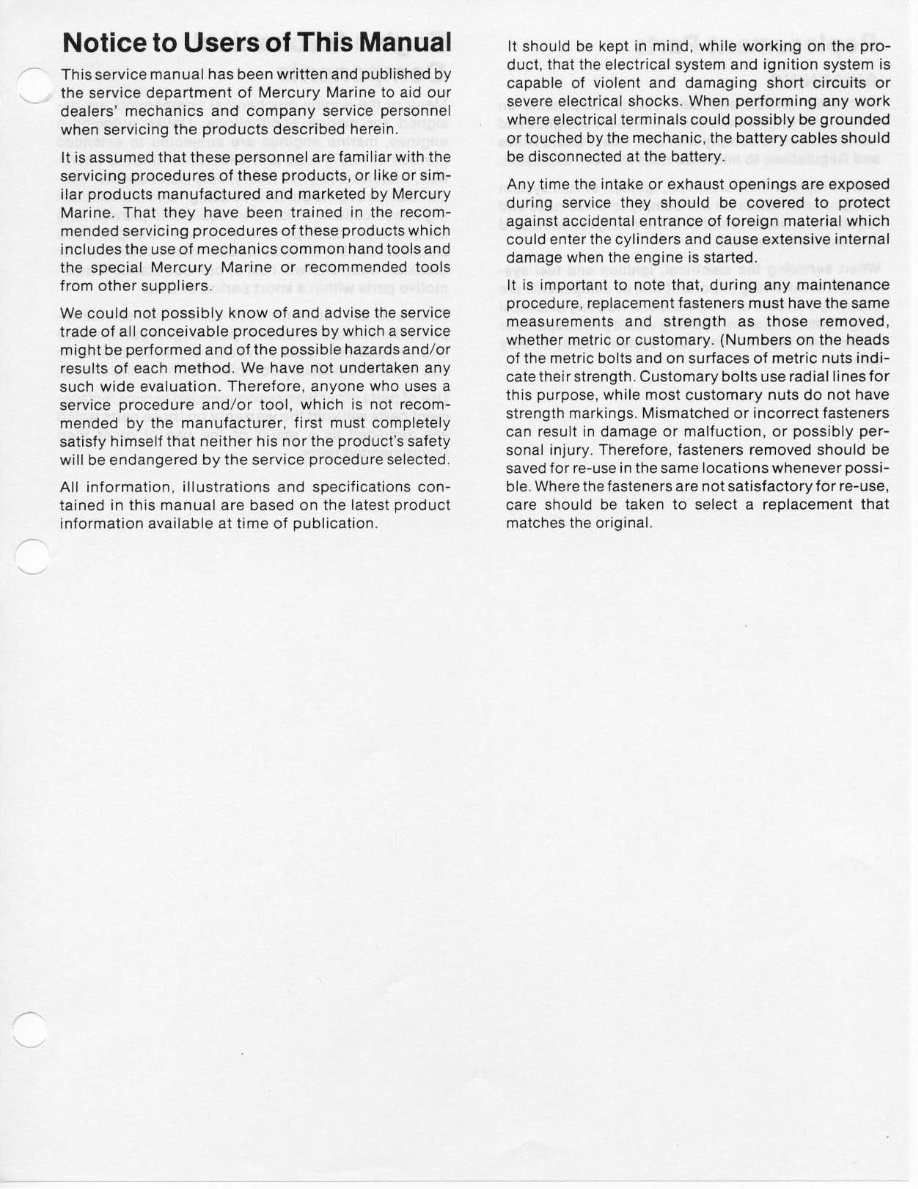 Mercury Mercruiser #2 Stern Drive Units and Marine Engines Service Repair Manual 1974-1977 preview img 5