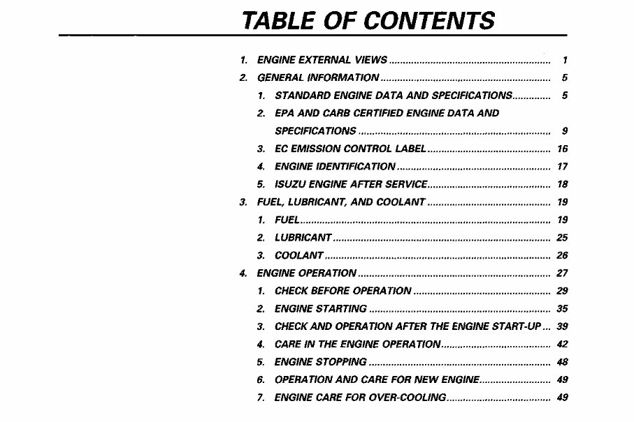 Isuzu 4LE1 Industrial Diesel Engine Service Repair Manual preview img 4