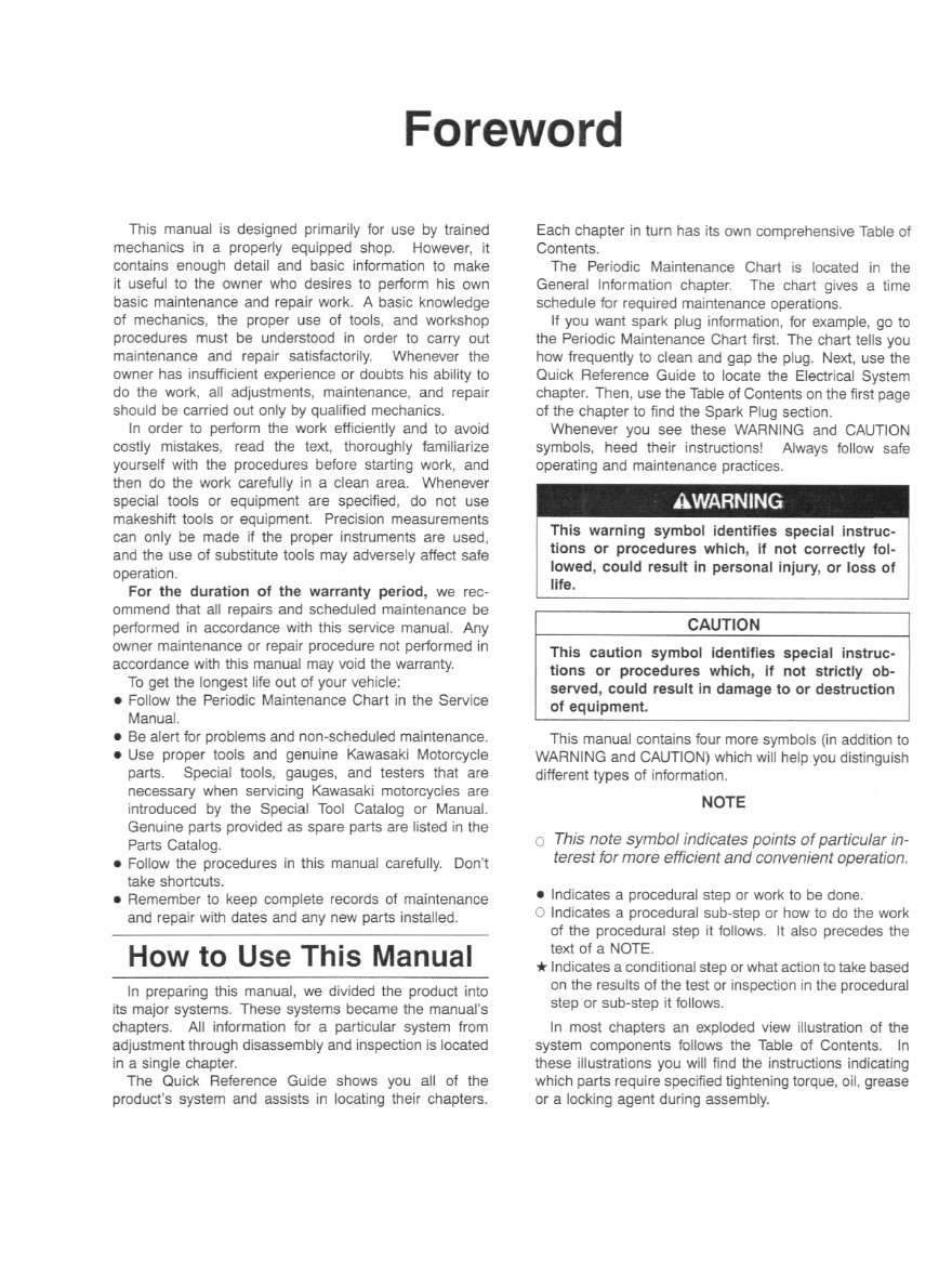 Kawasaki ZX600J 2000-2002 Workshop Service Repair Manual preview img 8
