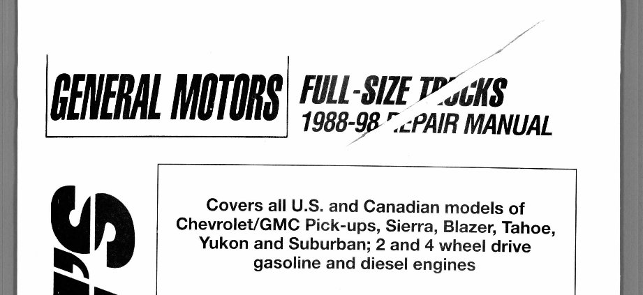 1988-1998 GMC Sierra Pickup Truck Service & Repair Manual preview img 1