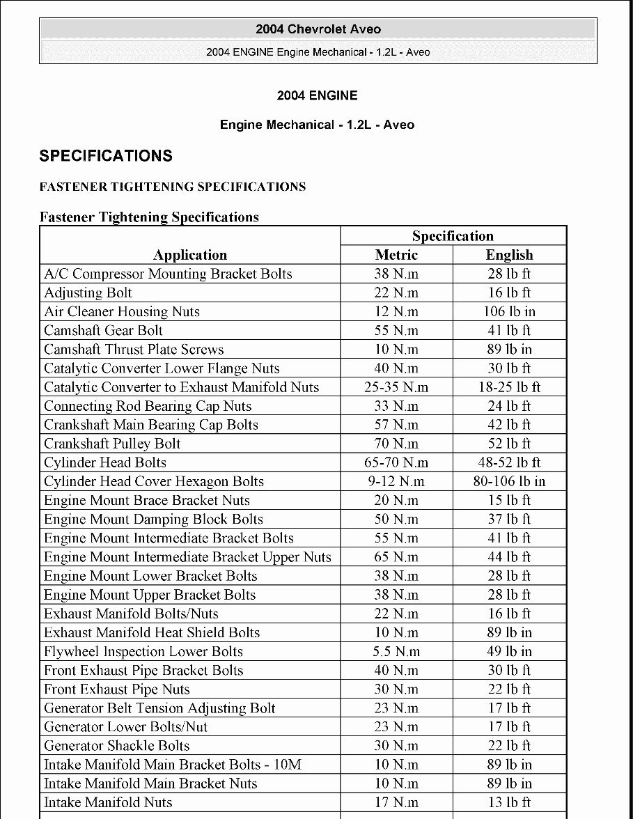 2011 Chevrolet Aveo Service & Repair Manual preview img 1