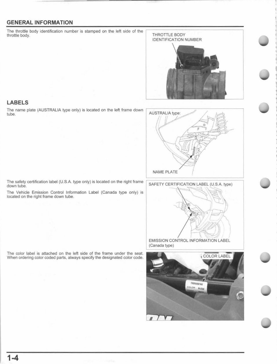 2006-2011 Honda Rincon 680 (TRX680FA / TRX680FGA) Service Repair Manual (Free Preview) preview img 10