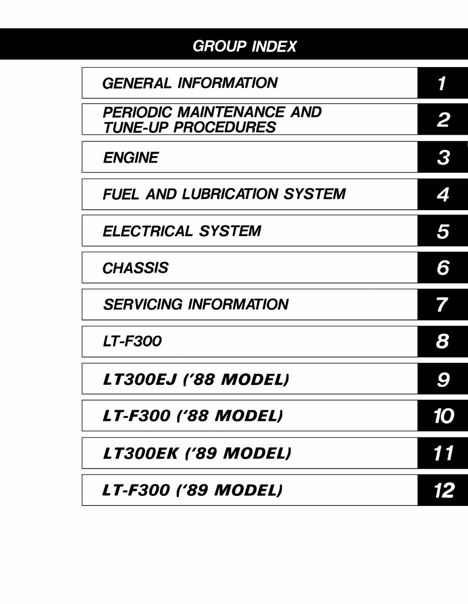 1987-1989 Suzuki QuadRunner 300 LT300E Service & Repair Manual preview img 3