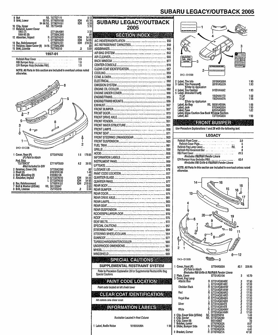 2008 Subaru Liberty (BL/BP) OEM Service & Repair Manual (+ Parts Catalog) preview img 1