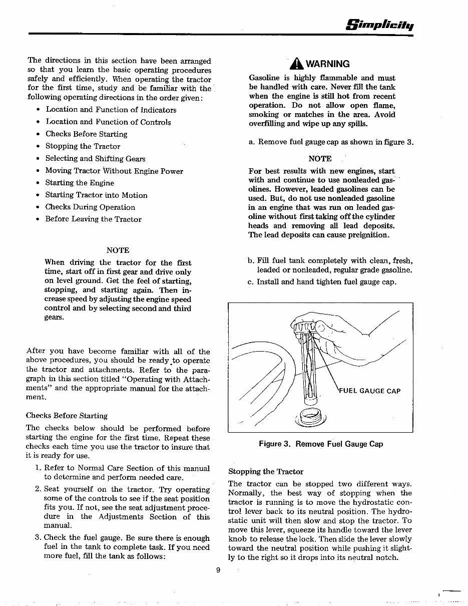 Simplicity 9020 Power Max Tractor Operators Owner Instruction Manual - IMPROVED - preview img 10