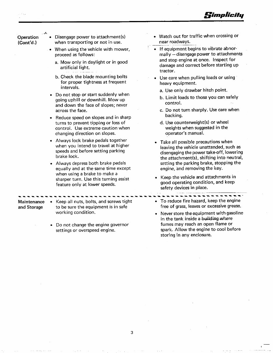 Simplicity 9020 Power Max Tractor Operators Owner Instruction Manual - IMPROVED - preview img 4