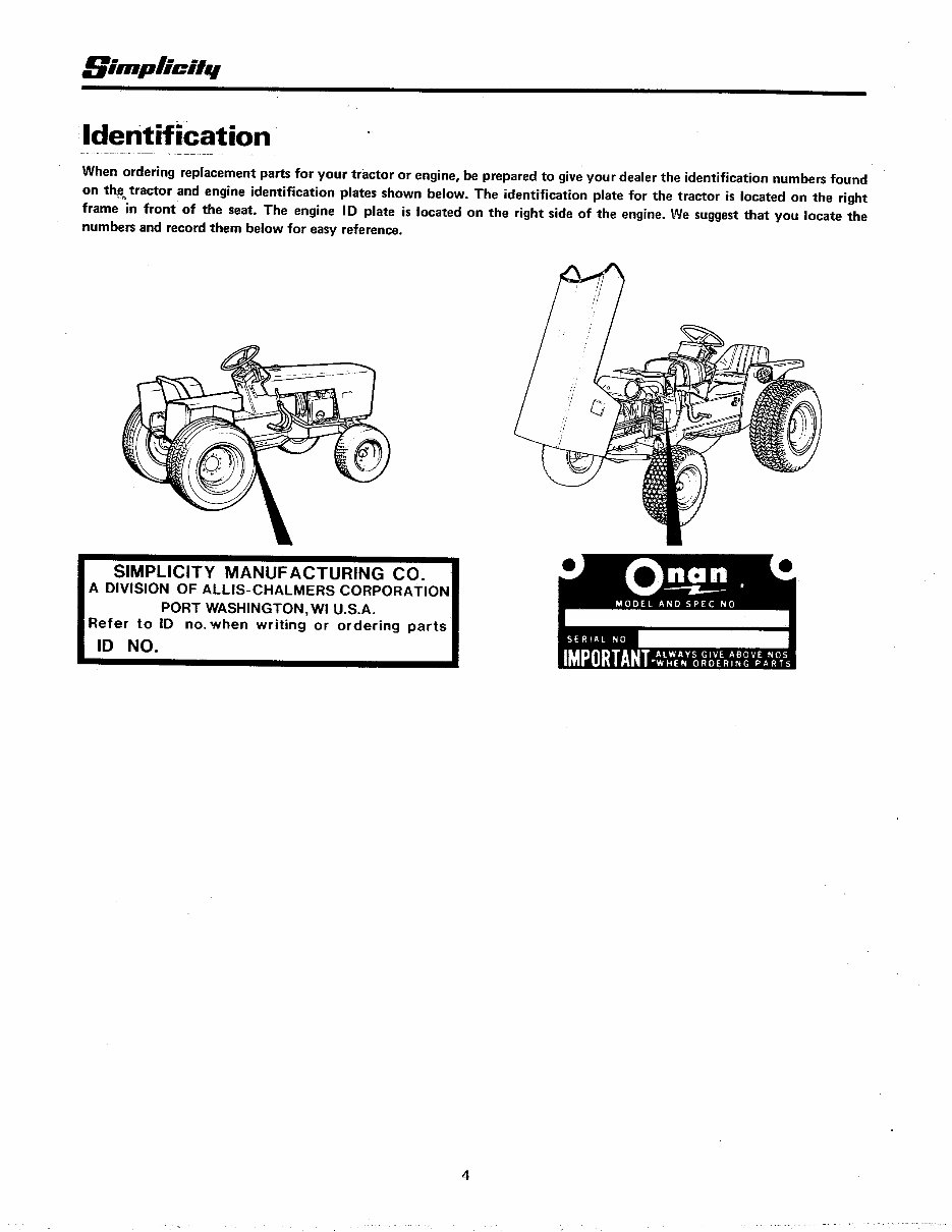Simplicity 9020 Power Max Tractor Operators Owner Instruction Manual - IMPROVED - preview img 5