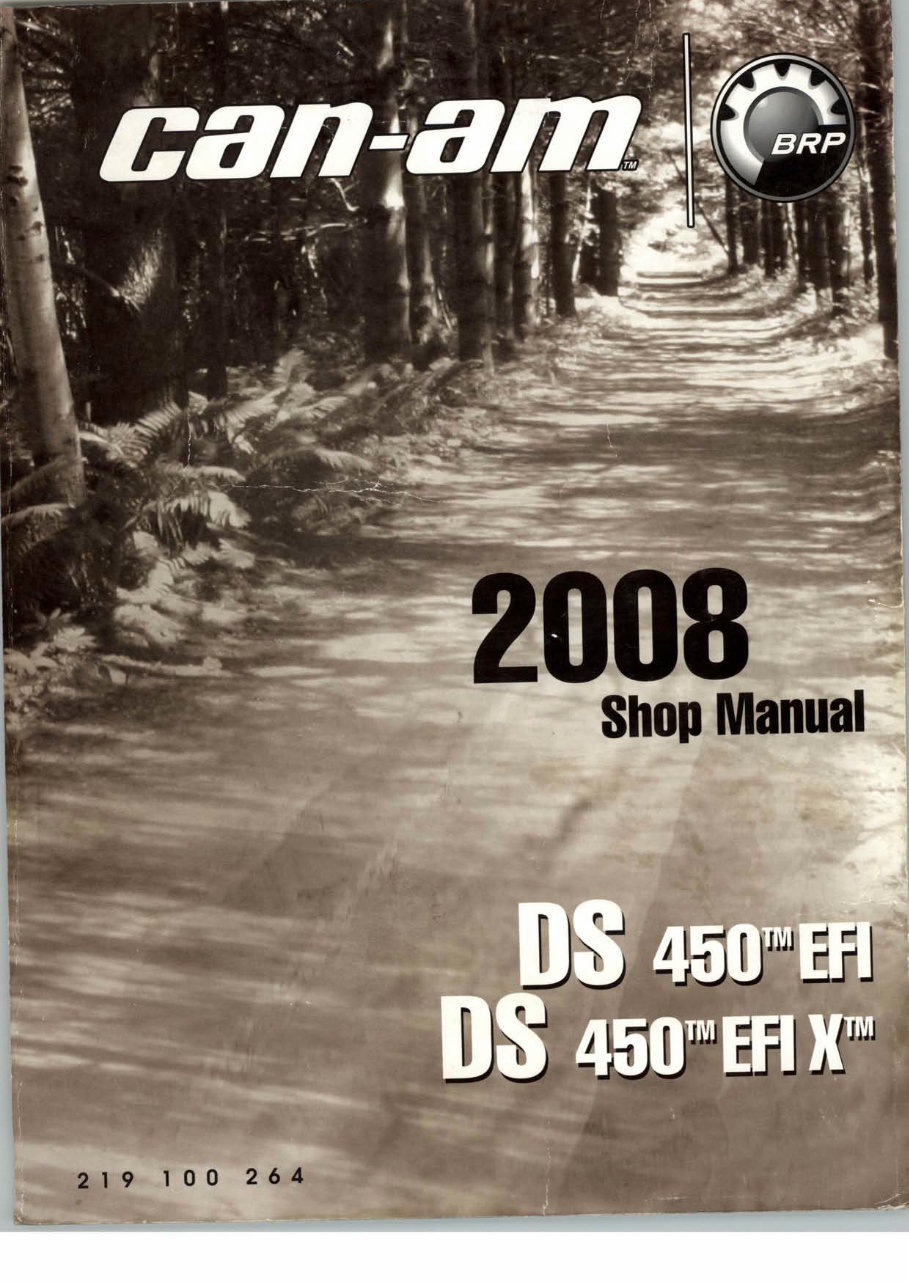 2008 Can-Am DS 450 EFI, DS 450 EFI X, DS450 Service & Repair Manual preview img 1