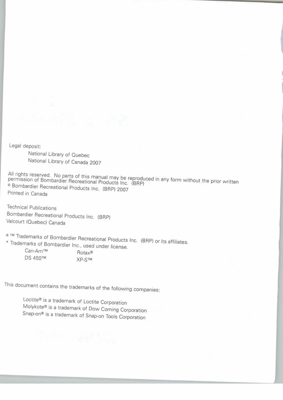 2008 Can-Am DS 450 EFI, DS 450 EFI X, DS450 Service & Repair Manual preview img 4