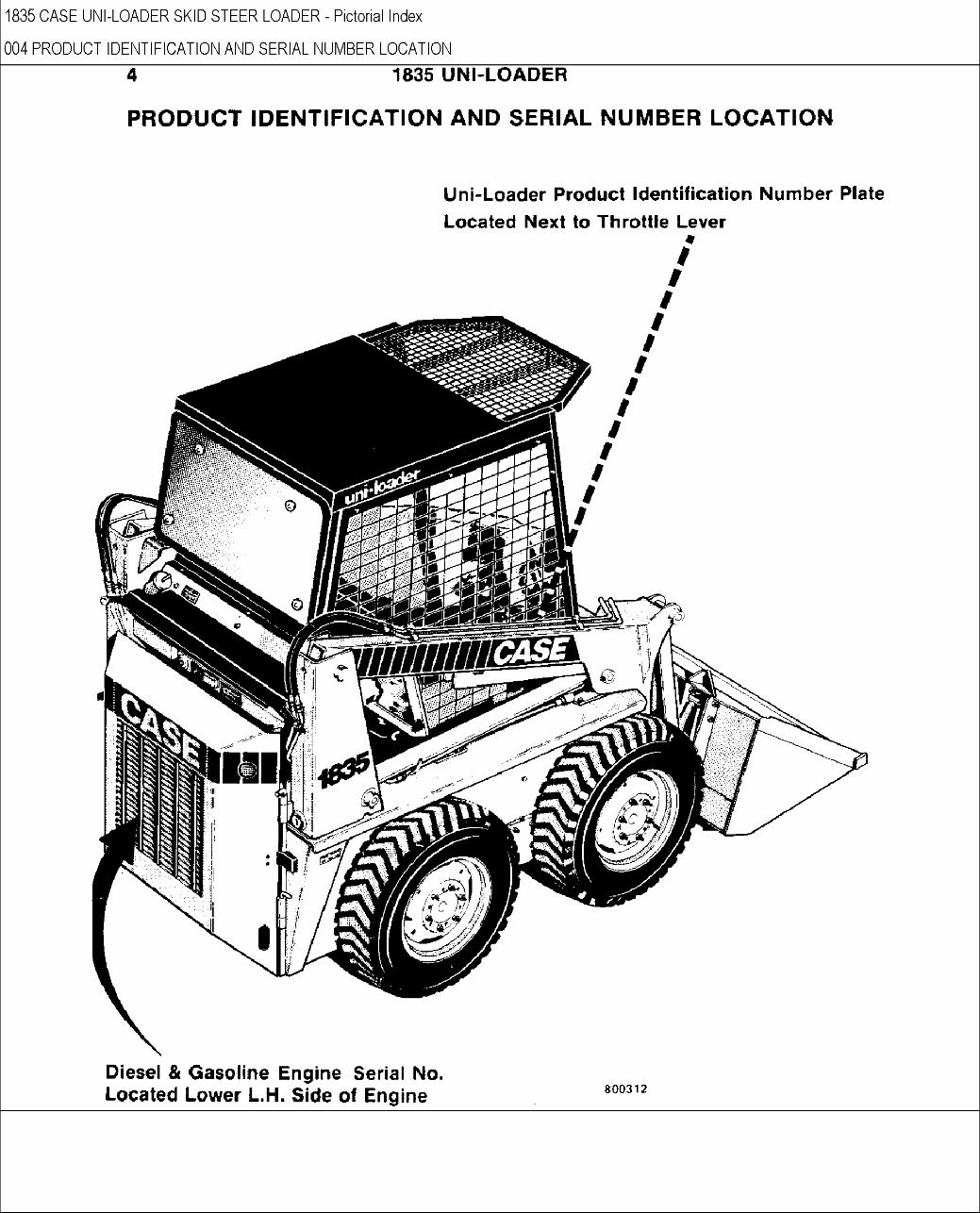 CASE 1835 Skid Steer Loader Parts Catalog Manual preview img 3