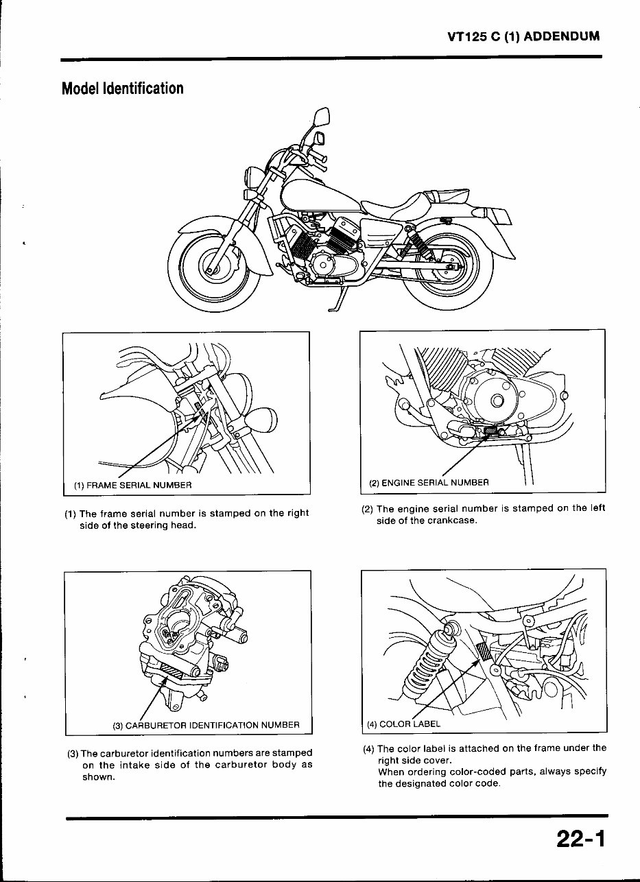 HONDA VT125 C1 Service Repair Manual Addemdum preview img 5