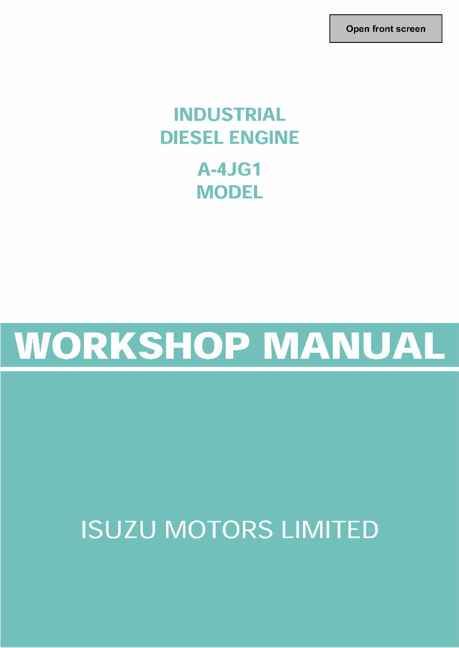ISUZU HOLDEN RODEO KB Series KB TF 140 TF140 Workshop / Service / Repair Manual EngineS Covered: 4JA1 4JB1T 4ZC1 4ZE1 * BEST * 1 preview img 1