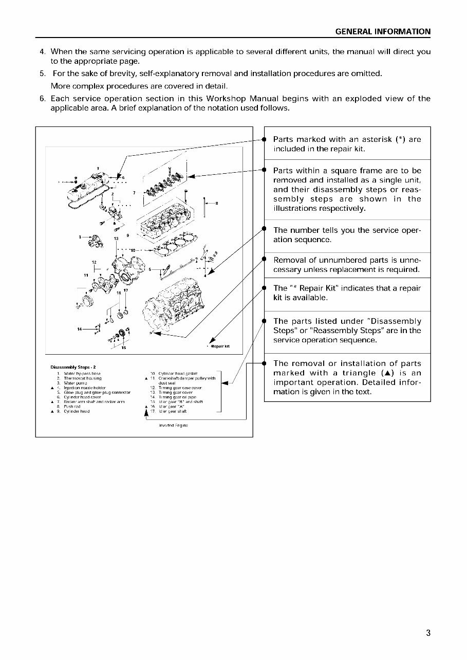 ISUZU HOLDEN RODEO KB Series KB TF 140 TF140 Workshop / Service / Repair Manual EngineS Covered: 4JA1 4JB1T 4ZC1 4ZE1 * BEST * 1 preview img 6