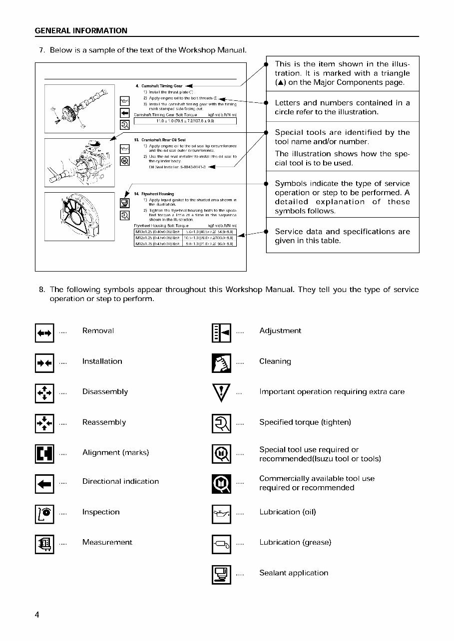 ISUZU HOLDEN RODEO KB Series KB TF 140 TF140 Workshop / Service / Repair Manual EngineS Covered: 4JA1 4JB1T 4ZC1 4ZE1 * BEST * 1 preview img 7