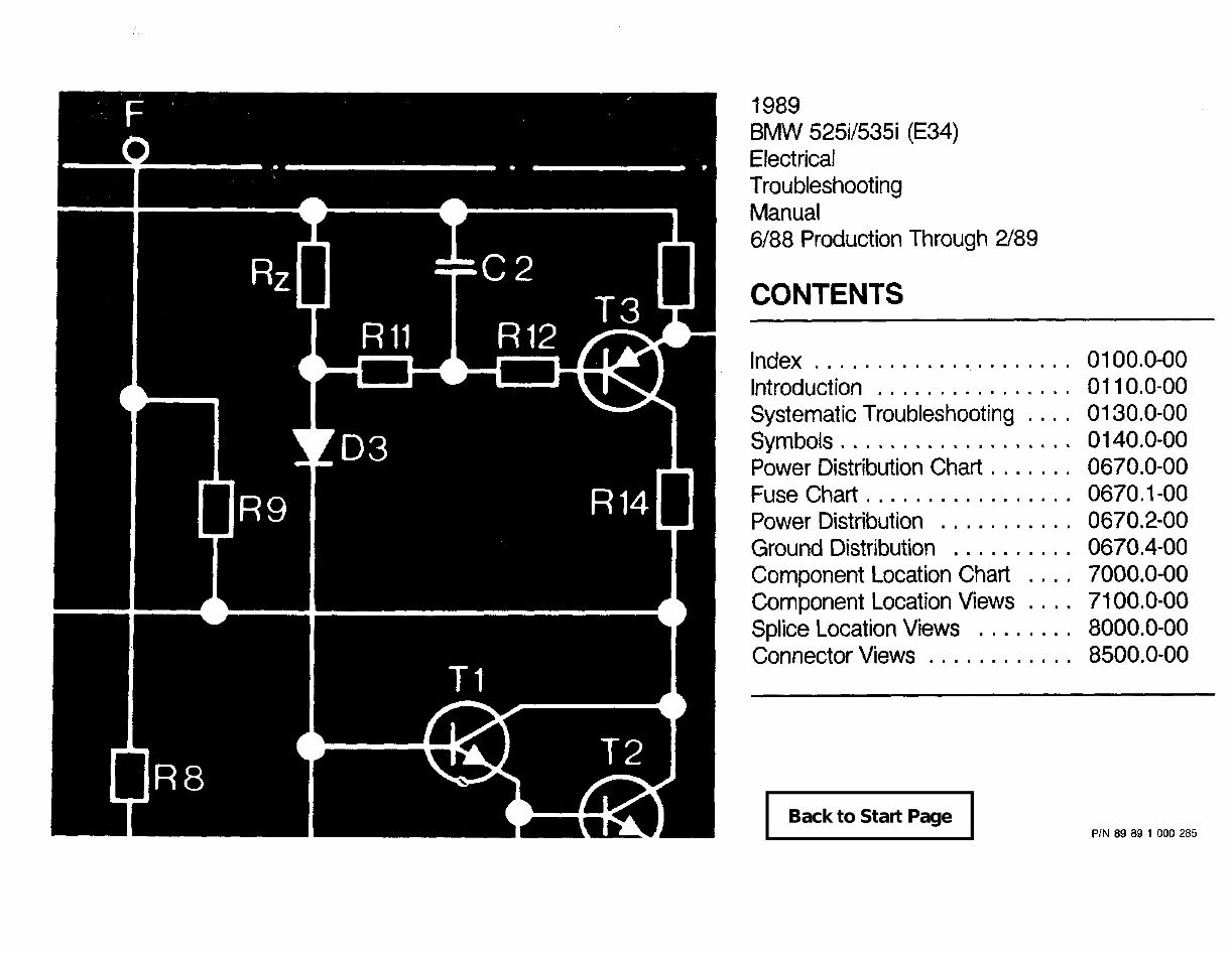 1988-1995 Bmw 525i/535i (E34) Wiring Diagram Electrical Wiring Diagram Manual preview img 1