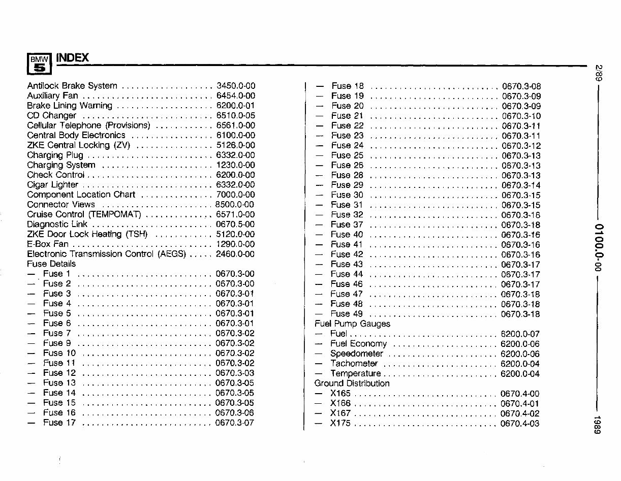 1988-1995 Bmw 525i/535i (E34) Wiring Diagram Electrical Wiring Diagram Manual preview img 2