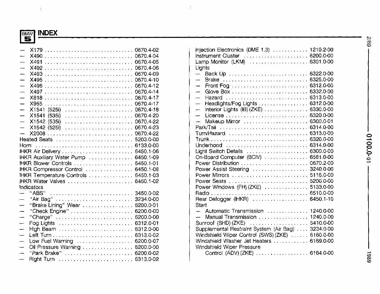 1988-1995 Bmw 525i/535i (E34) Wiring Diagram Electrical Wiring Diagram Manual preview img 3