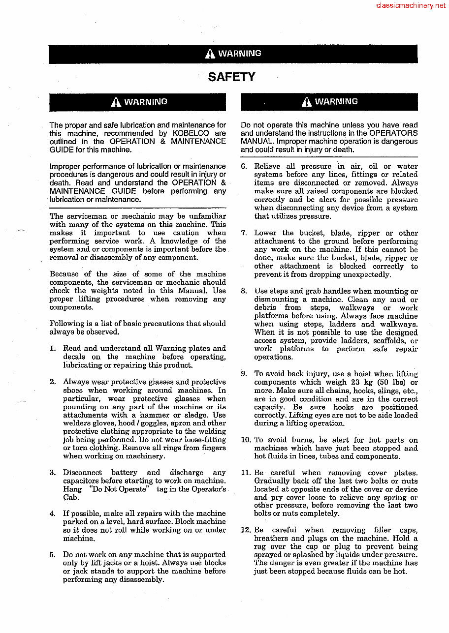 KOBELCO SK135SRLC-1E SHORT RADIUS Excavator Parts Catalog Manual preview img 3