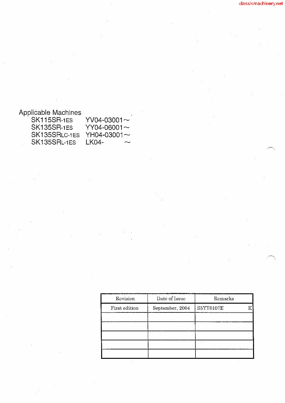 KOBELCO SK135SRLC-1E SHORT RADIUS Excavator Parts Catalog Manual preview img 8