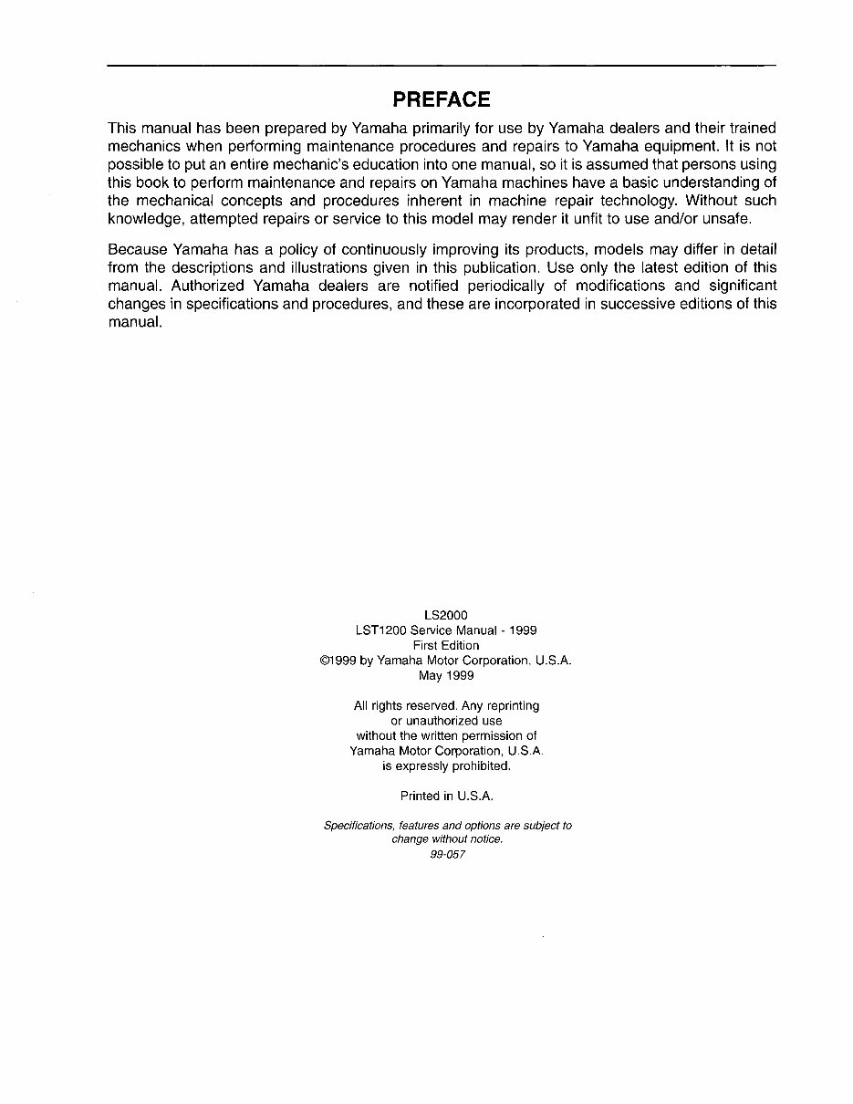 1999 2000 Yamaha LS2000 JET BOAT Repair Service Professional Shop Manual preview img 3