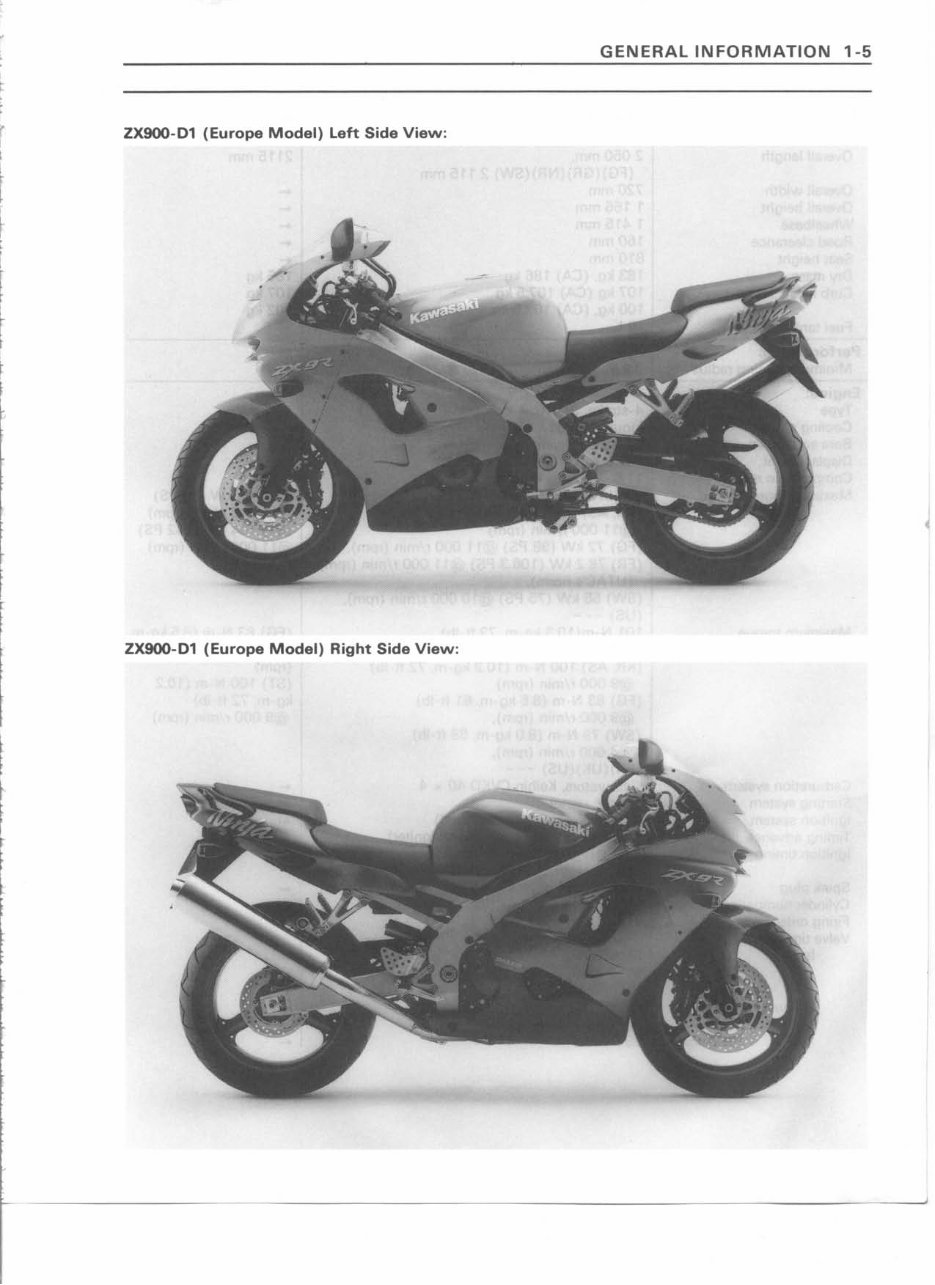 Kawasaki ZX9R ZX900 C1 D1 1998 1999 Service Repair Manual