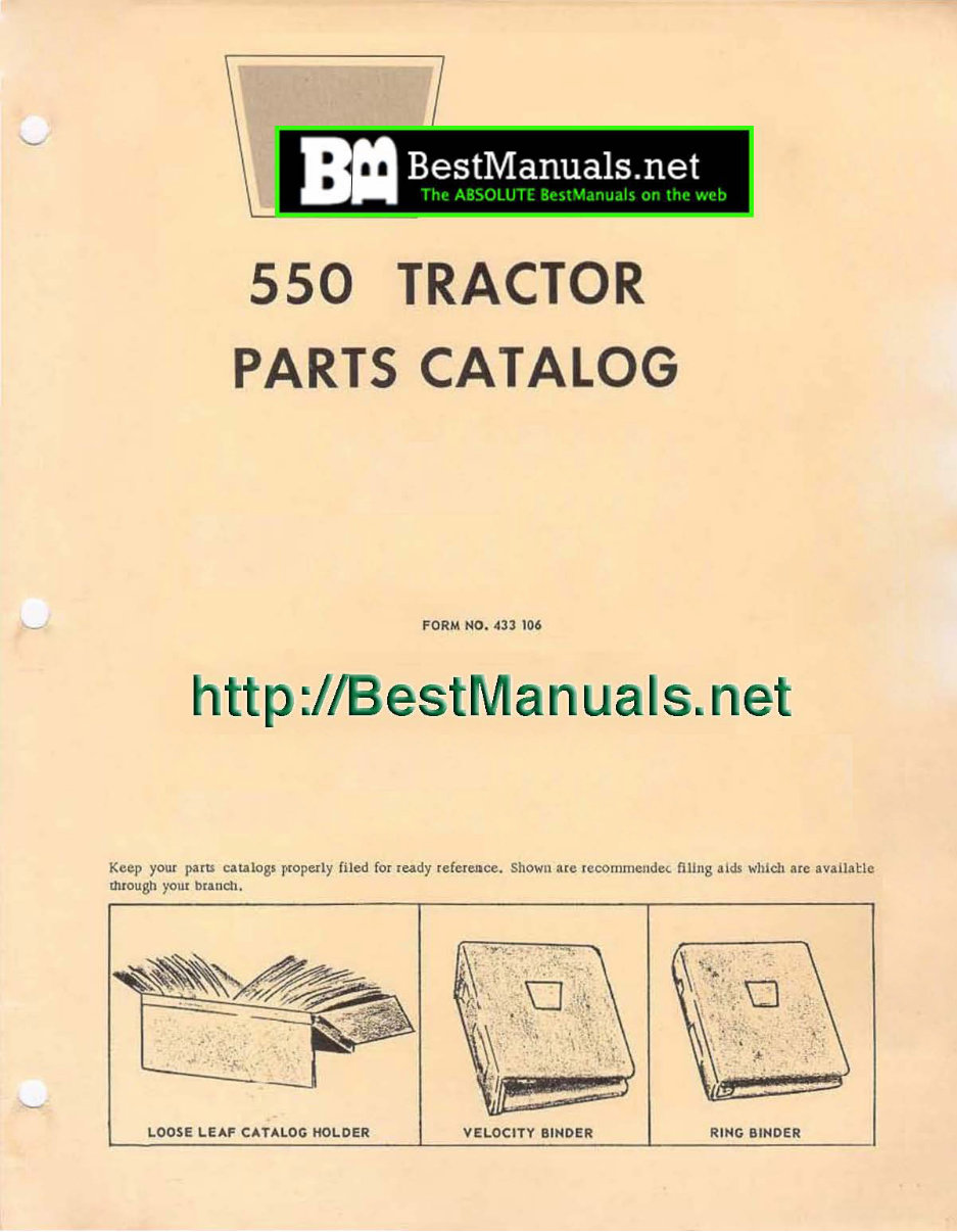 Oliver 550 Tractor Parts Manual Illustrated Parts Manual Catalog IPL IPC - preview img 1