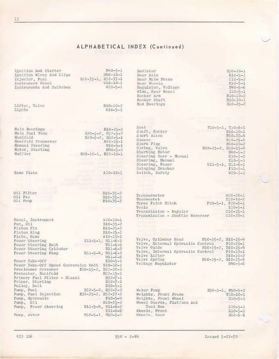 Oliver 550 Tractor Parts Manual Illustrated Parts Manual Catalog IPL IPC - preview img 3