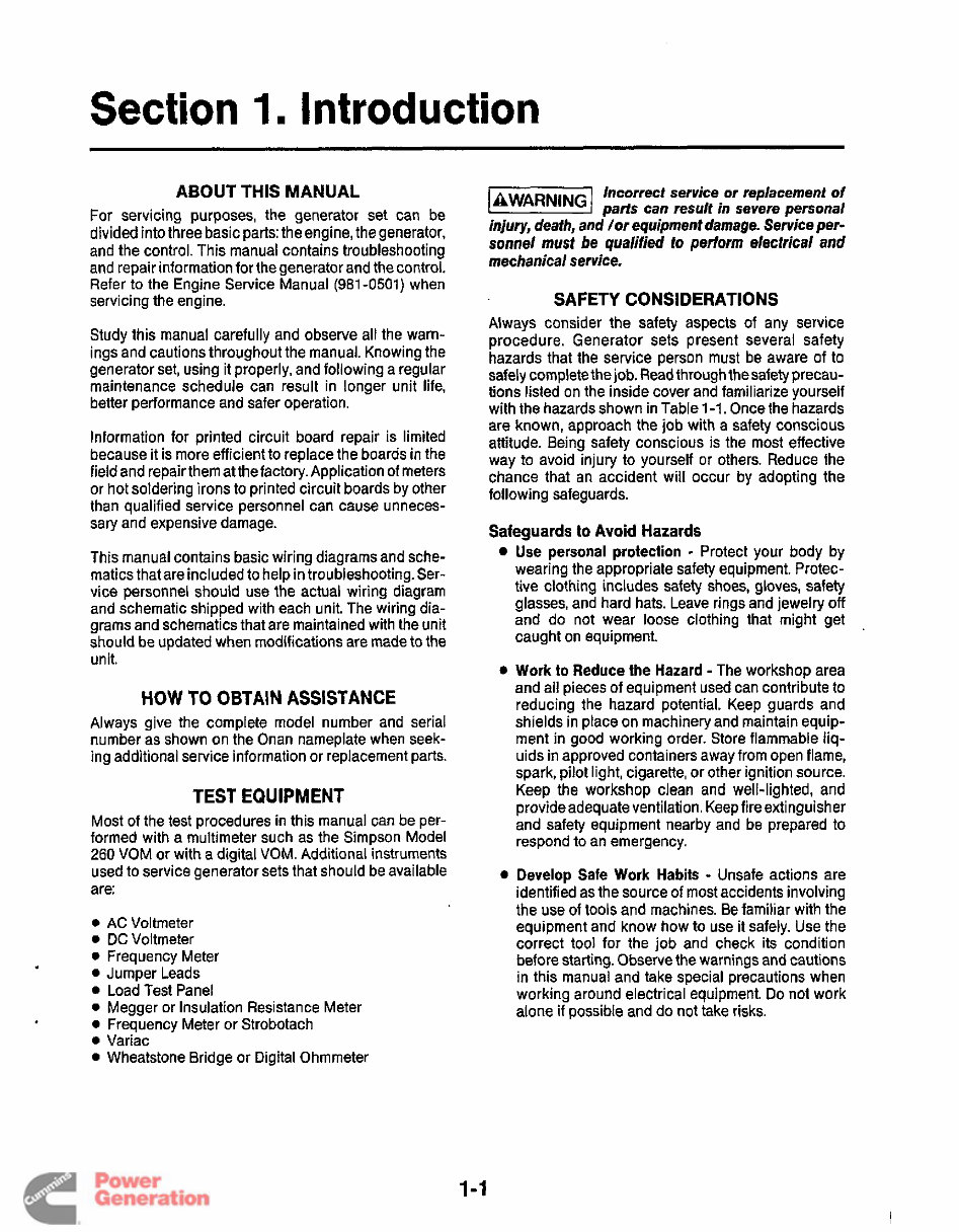 Onan DKC, DKD, MDKC, MDKD Service Manual Cummins Onan Generator Repair Book 981-0502 preview img 6