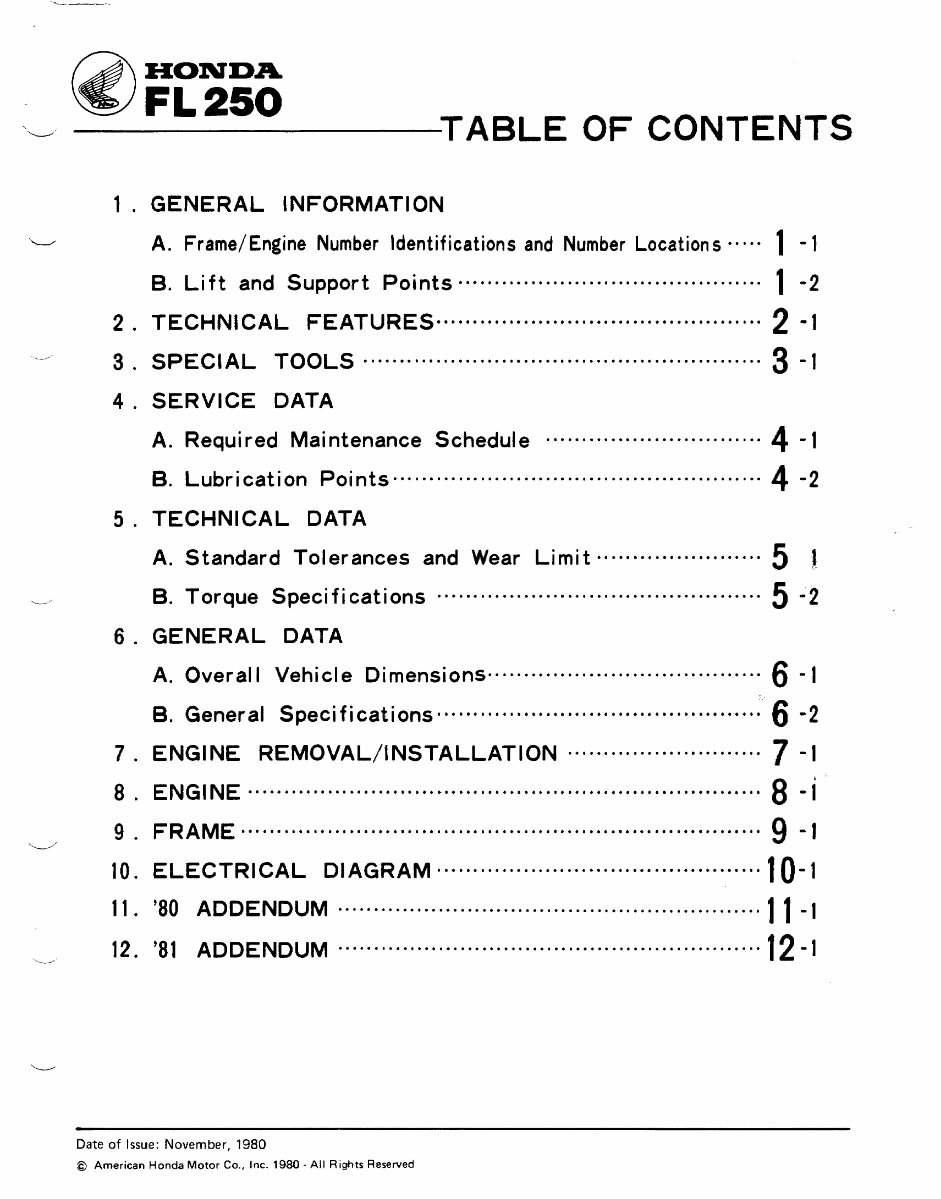 1981-1982 Honda Odyssey FL250 Service & Repair Manual preview img 3
