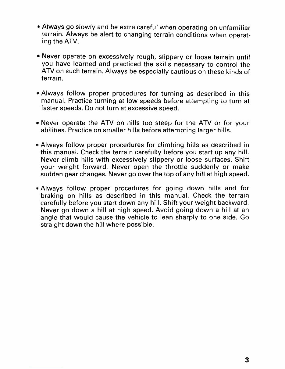 2001 Honda Fourtrax / Foreman S (TRX450S) Owners Manual preview img 9