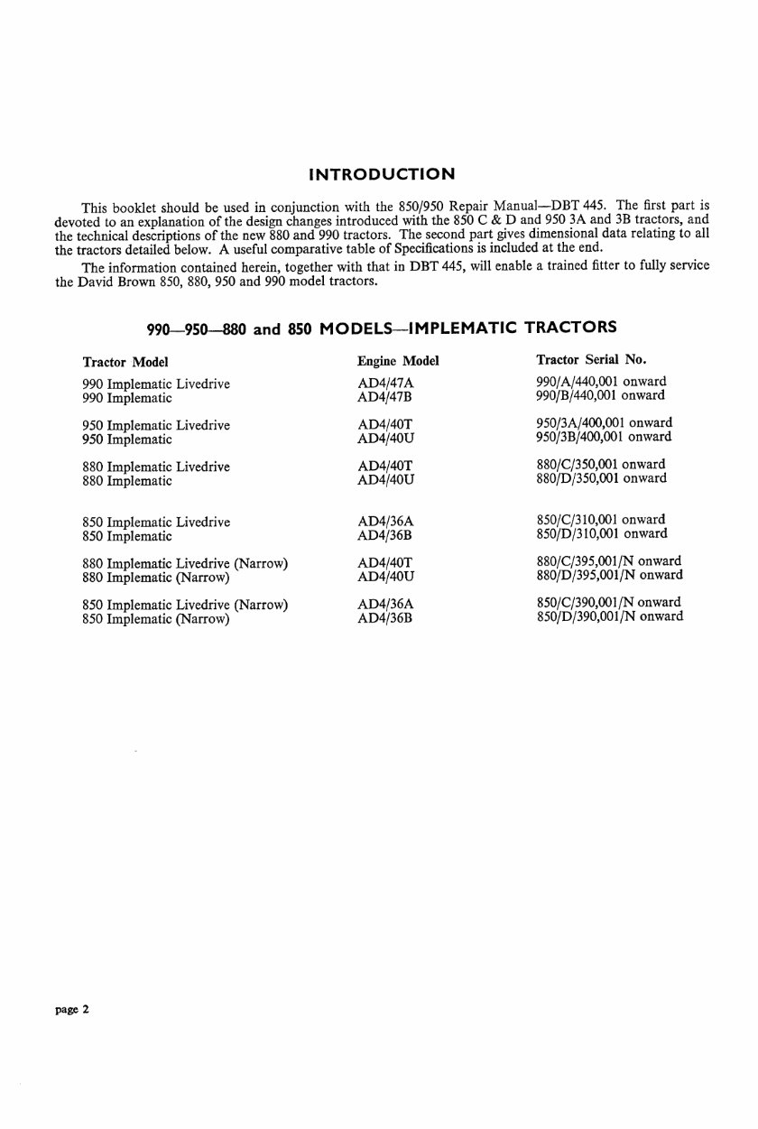 David Brown 850 880 950 990 Series Implematic Tractor Complete Workshop Service Repair Manual preview img 4