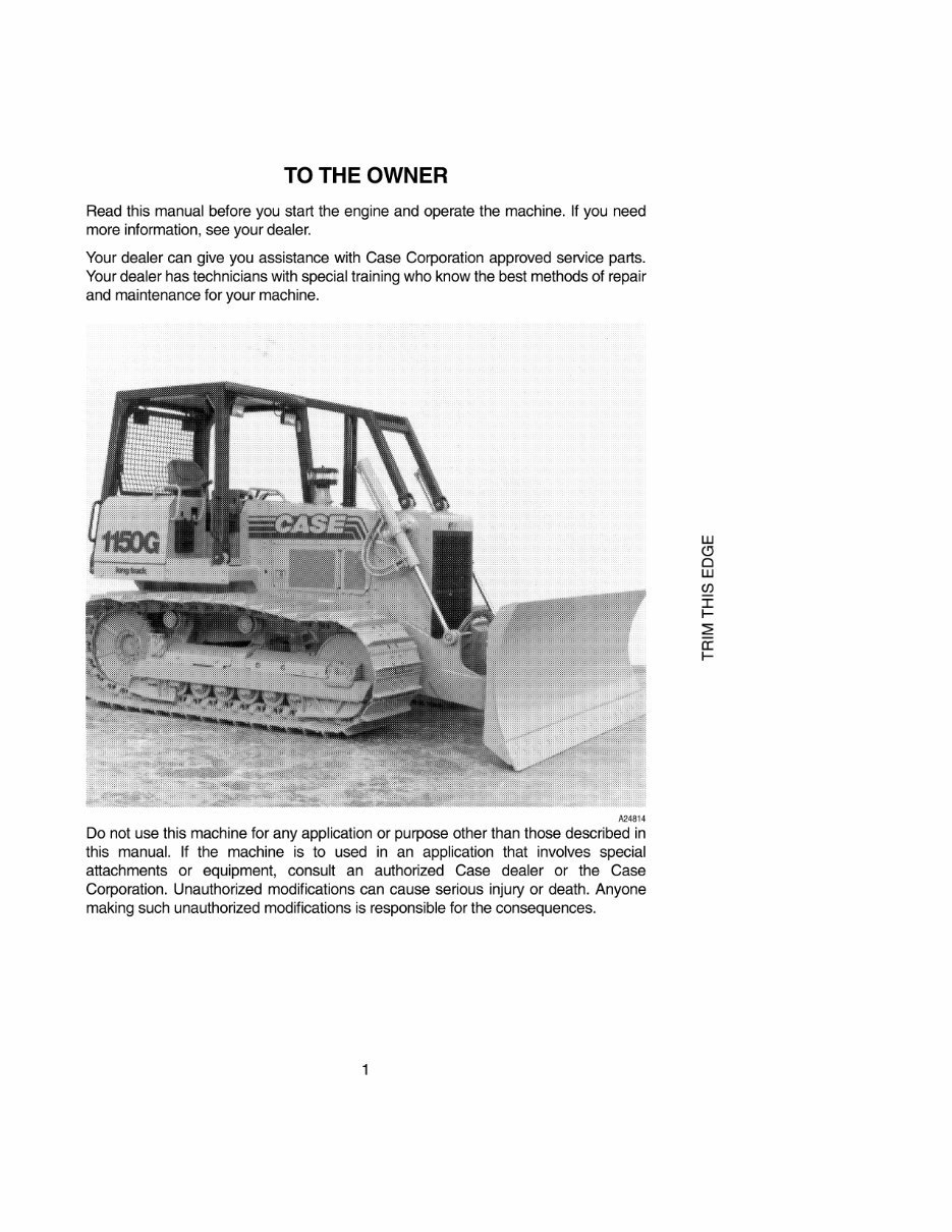 Case 1150G Crawler Operators Owner Instruction Manual - IMPROVED - preview img 7